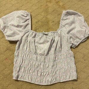 Puff sleeve flower top